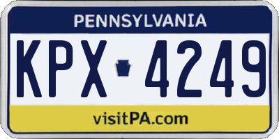PA license plate KPX4249