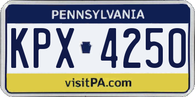 PA license plate KPX4250