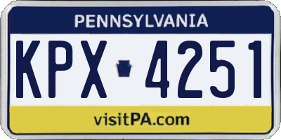 PA license plate KPX4251