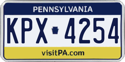 PA license plate KPX4254