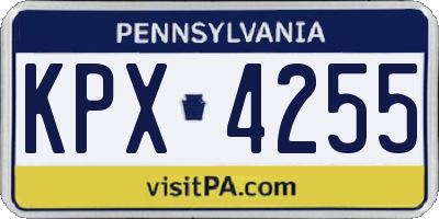 PA license plate KPX4255