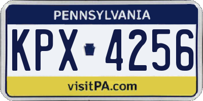 PA license plate KPX4256