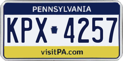 PA license plate KPX4257