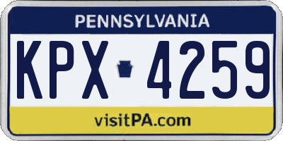 PA license plate KPX4259