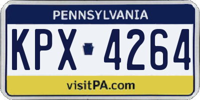 PA license plate KPX4264