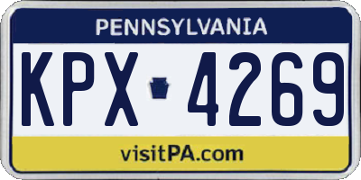 PA license plate KPX4269