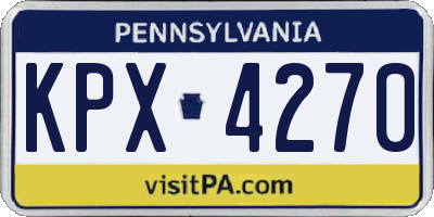 PA license plate KPX4270