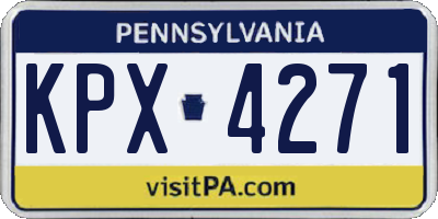 PA license plate KPX4271