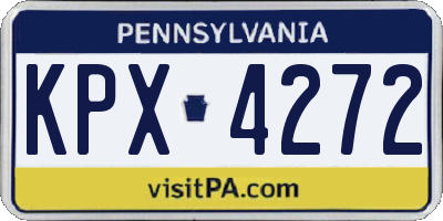 PA license plate KPX4272