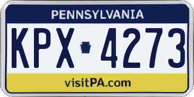 PA license plate KPX4273