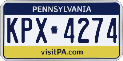 PA license plate KPX4274