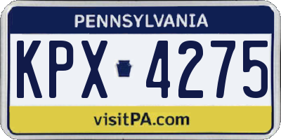 PA license plate KPX4275