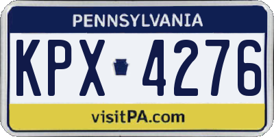 PA license plate KPX4276