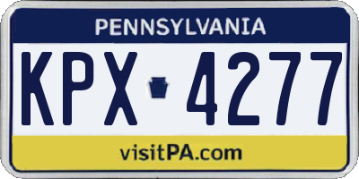 PA license plate KPX4277