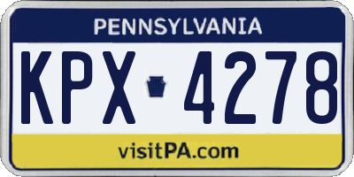 PA license plate KPX4278