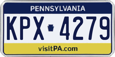 PA license plate KPX4279