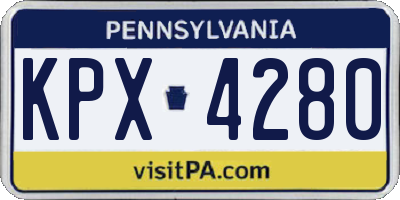 PA license plate KPX4280