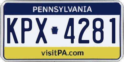 PA license plate KPX4281