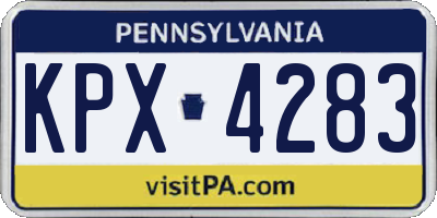 PA license plate KPX4283