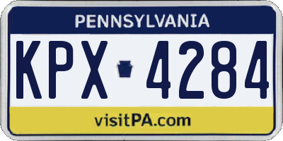 PA license plate KPX4284