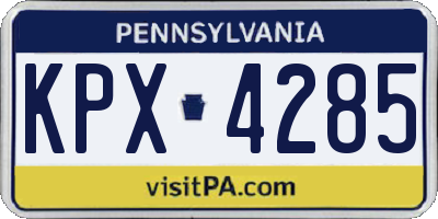 PA license plate KPX4285