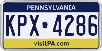 PA license plate KPX4286