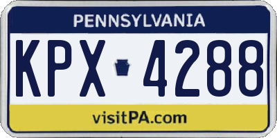 PA license plate KPX4288