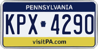PA license plate KPX4290