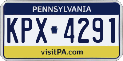 PA license plate KPX4291