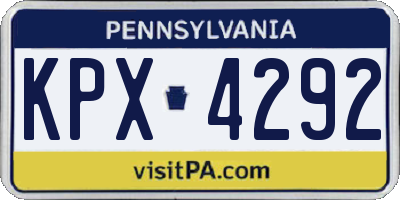 PA license plate KPX4292
