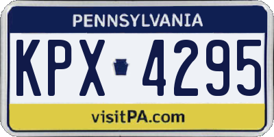 PA license plate KPX4295
