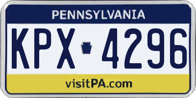PA license plate KPX4296
