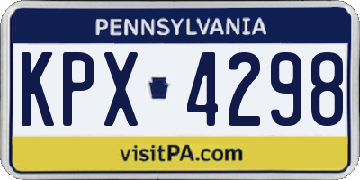 PA license plate KPX4298