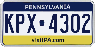 PA license plate KPX4302