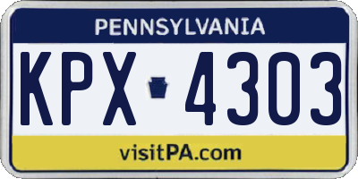 PA license plate KPX4303