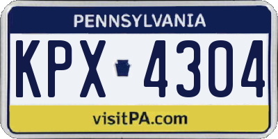 PA license plate KPX4304