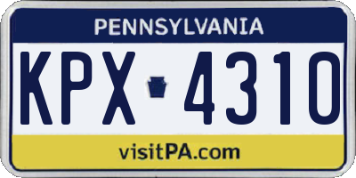 PA license plate KPX4310