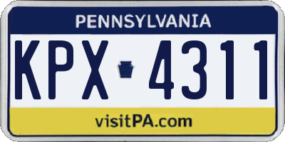 PA license plate KPX4311