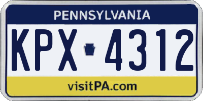 PA license plate KPX4312