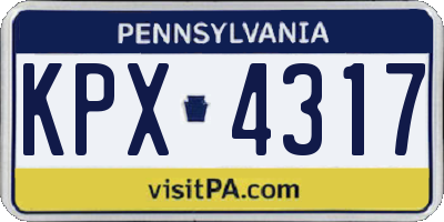 PA license plate KPX4317