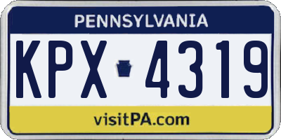 PA license plate KPX4319