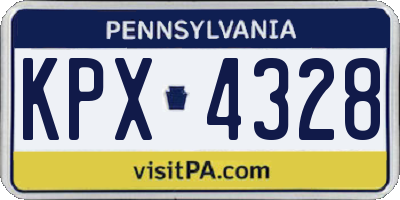 PA license plate KPX4328
