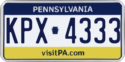 PA license plate KPX4333