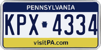 PA license plate KPX4334
