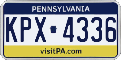 PA license plate KPX4336