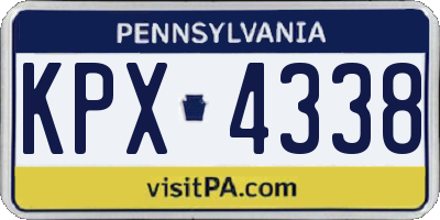 PA license plate KPX4338