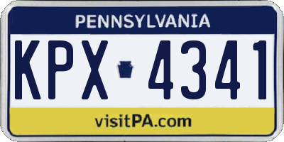 PA license plate KPX4341