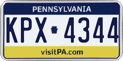 PA license plate KPX4344