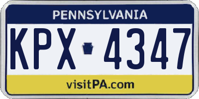 PA license plate KPX4347