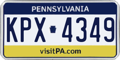 PA license plate KPX4349